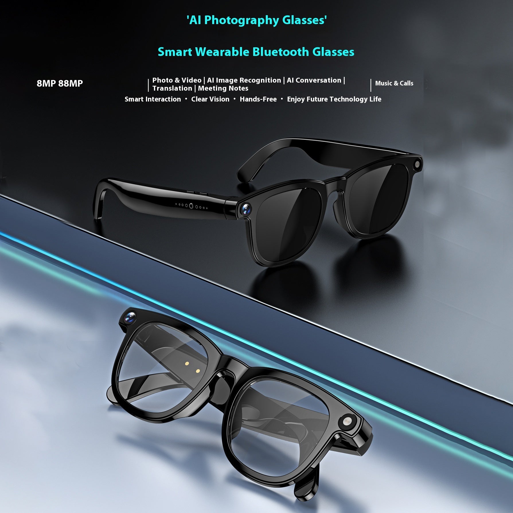 AURA Stealth - Smart Lifestyle & Audio Eyewear