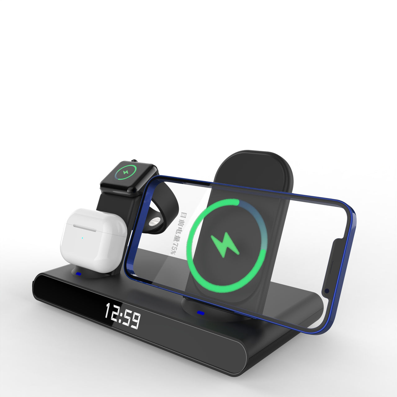 AURA Sync - 3-in-1 Wireless Charging Station with Digital Clock