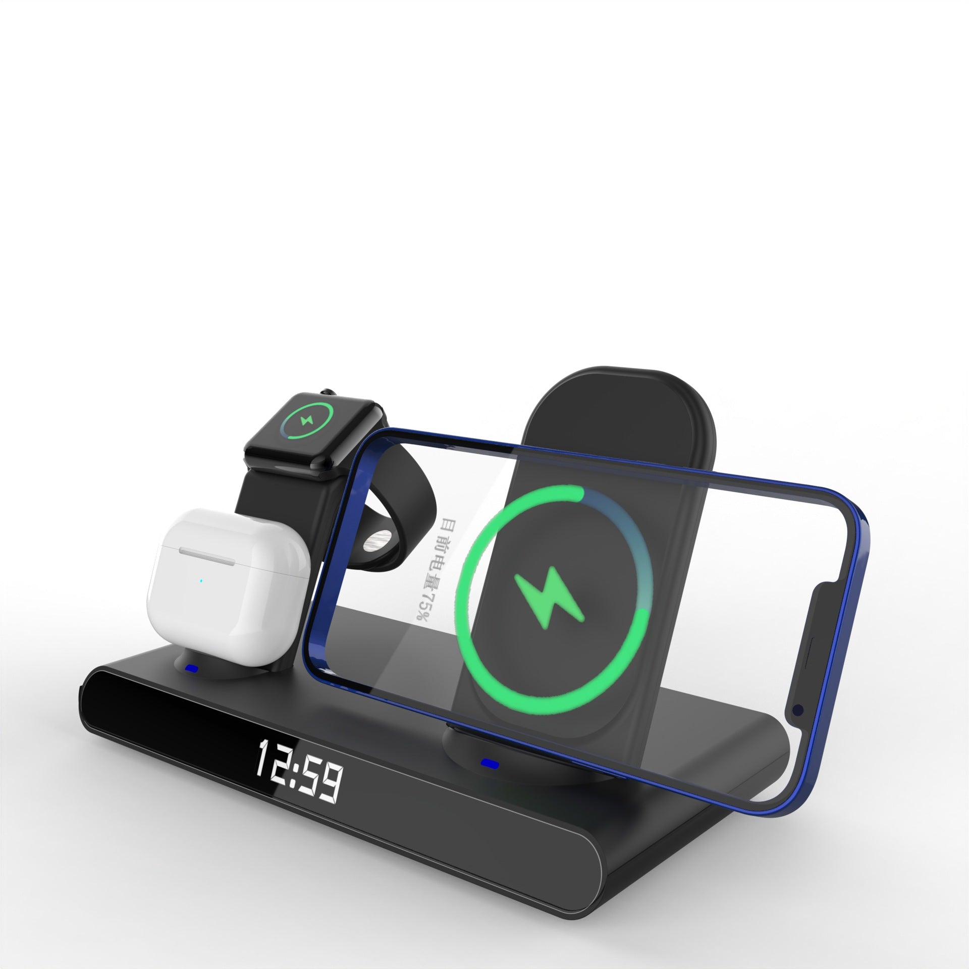AURA Sync - 3-in-1 Wireless Charging Station with Digital Clock